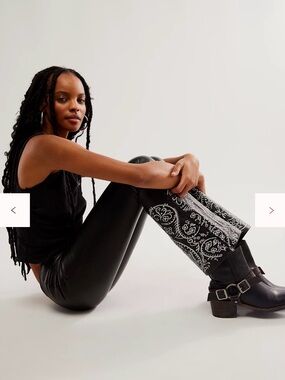 Understated Leather x Free People Embroidered Moto Pants